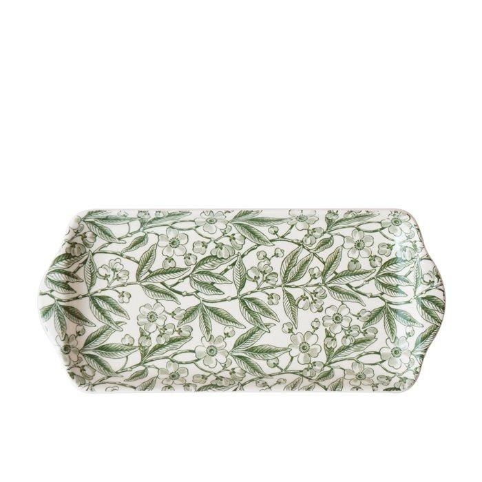 イギリス食器 Burleigh グリーンプルナス サンドイッチトレイ