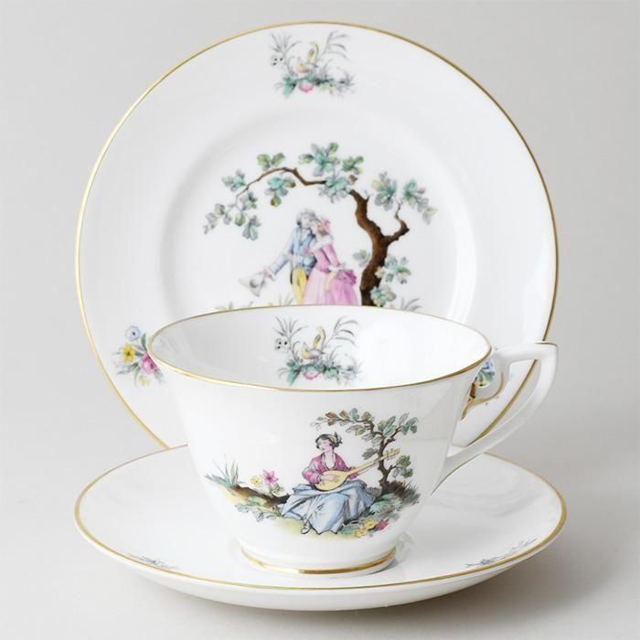 ビンテージトリオ ROYAL WORCESTER ロイヤルウースター社 WATTEAU