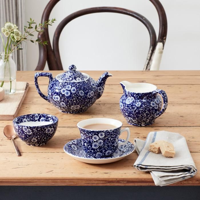 イギリス食器 Burleigh ブルーキャリコ ティーポットS｜バーレイ正規