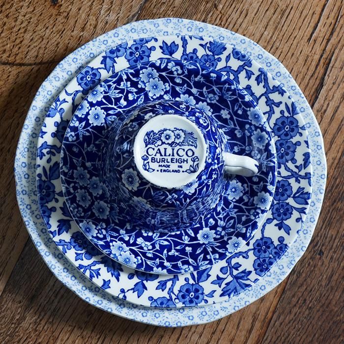 イギリス食器 Burleigh ブルーキャリコ カップ&ソーサー｜バーレイ正規