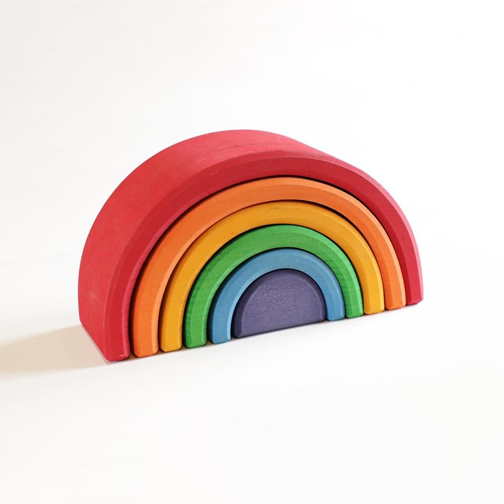 グリムス社アーチレインボー（小）- カラフルな虹の積み木。お子様の