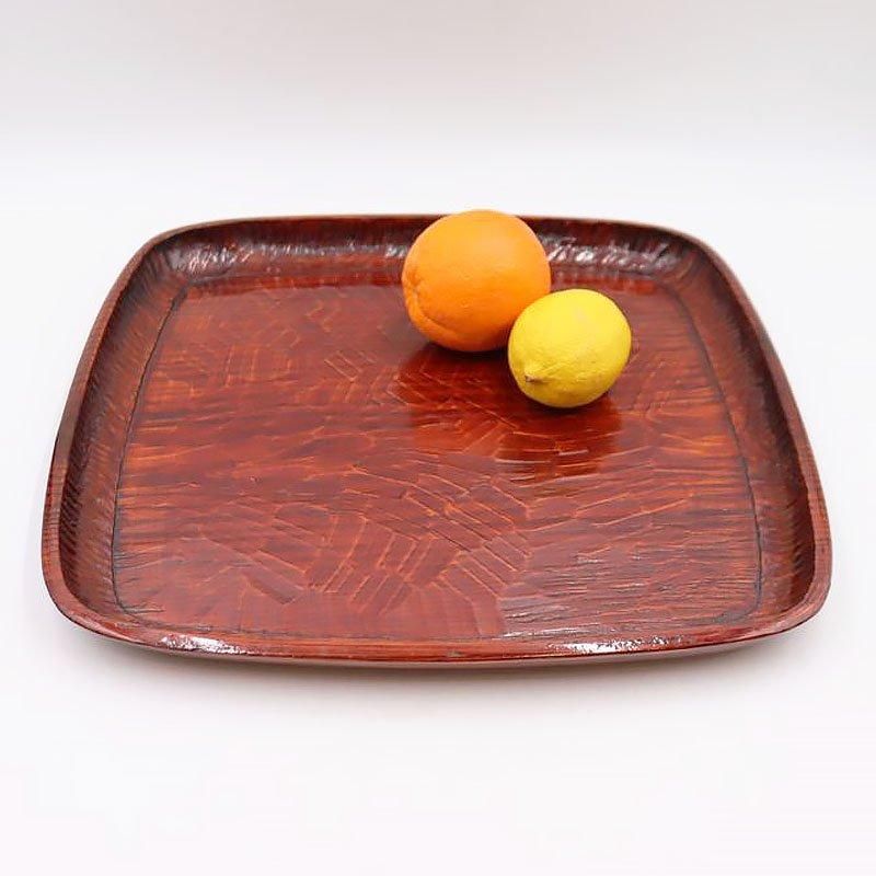 漆器 讃岐盆 手彫り くり抜き 昭和初期 35.5cm