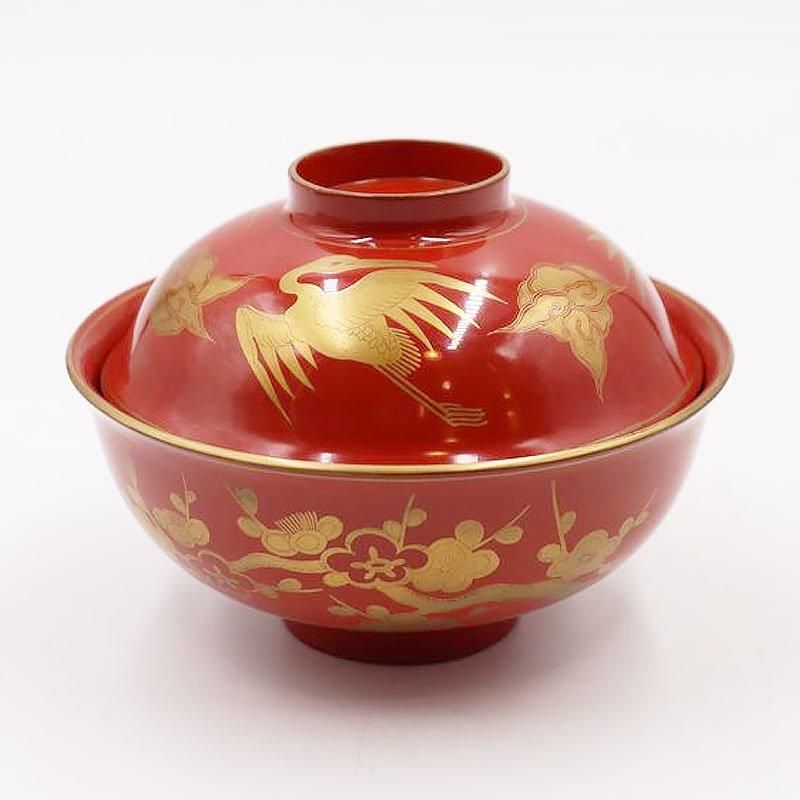 漆器 朱塗 煮物椀 大正昭和初期 直径12cm アンティーク