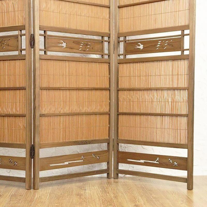 透かし入り 折りたたみ式 屏風 衝立 パーテーション 間仕切り 簾屏風