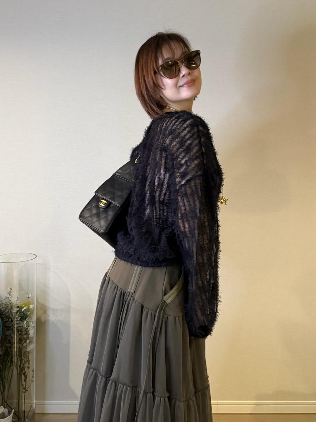 チュールシャギープルオーバー【ネイビー】