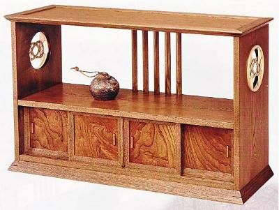 民芸飾棚 飾り棚 和風 床の間 和室 庵 YK520 置床 静岡県産