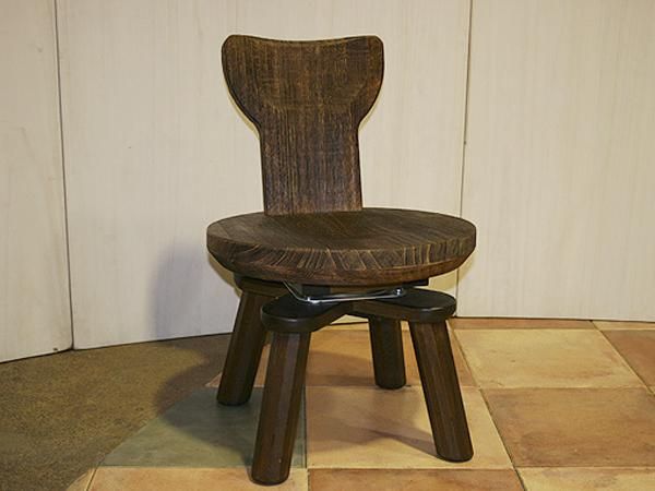 回転焼桐フクロウ椅子 - 桐里工房オンラインショップ桐蔵