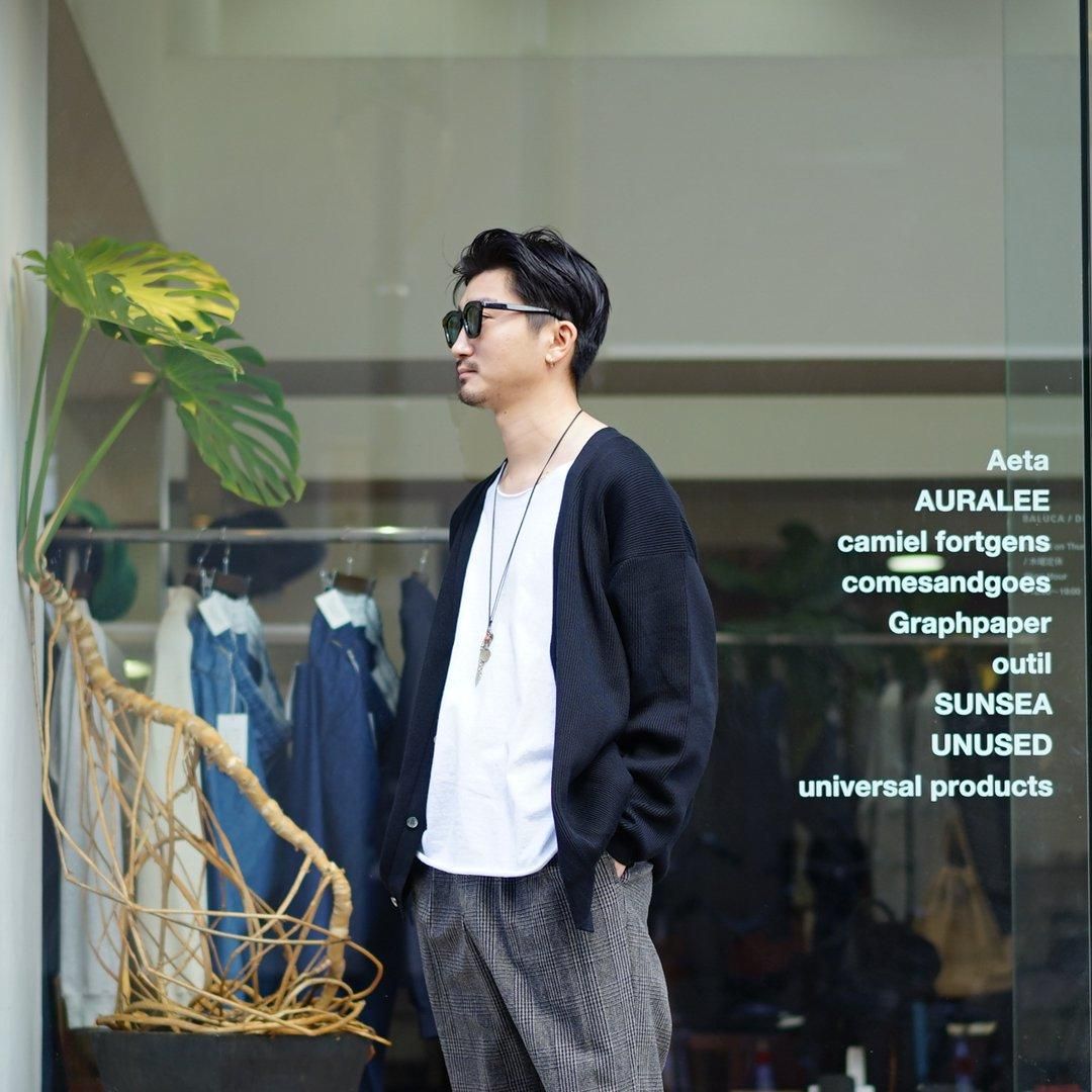 Graphpaper (グラフペーパー) High Density Cardigan (GU243-80093B)/Black
