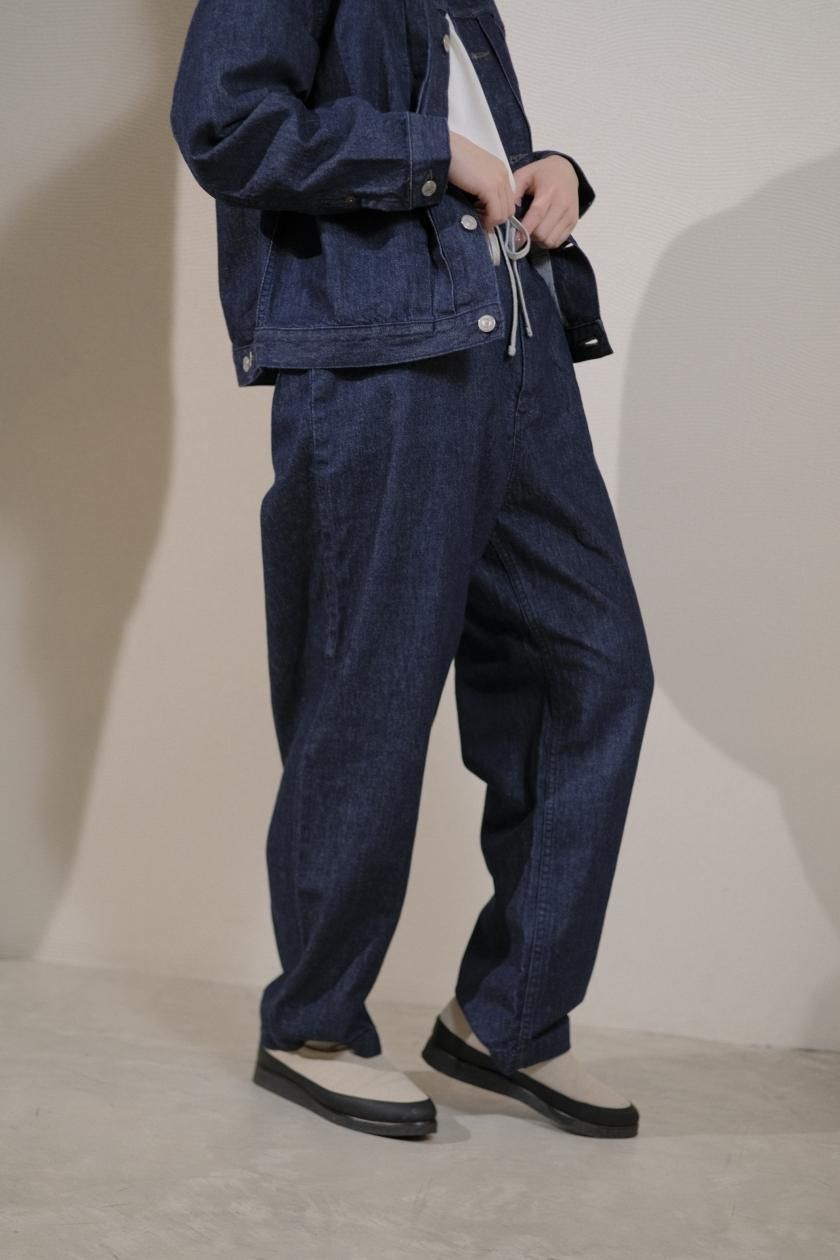 atelier naruse / コットンデニム ゴムバルーンバンツ ~インディゴ