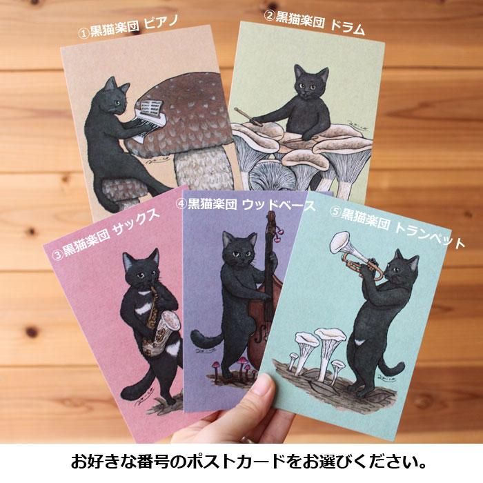 ○猫とネコのお友達4○黒猫楽団 ポストカード - 13.CATS.WORKS