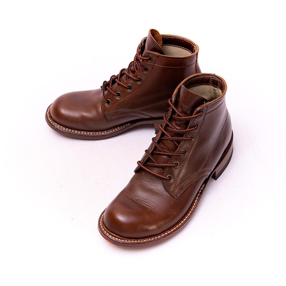 ホワイツ セミドレス レースアップブーツ プレーントゥ ブラウン