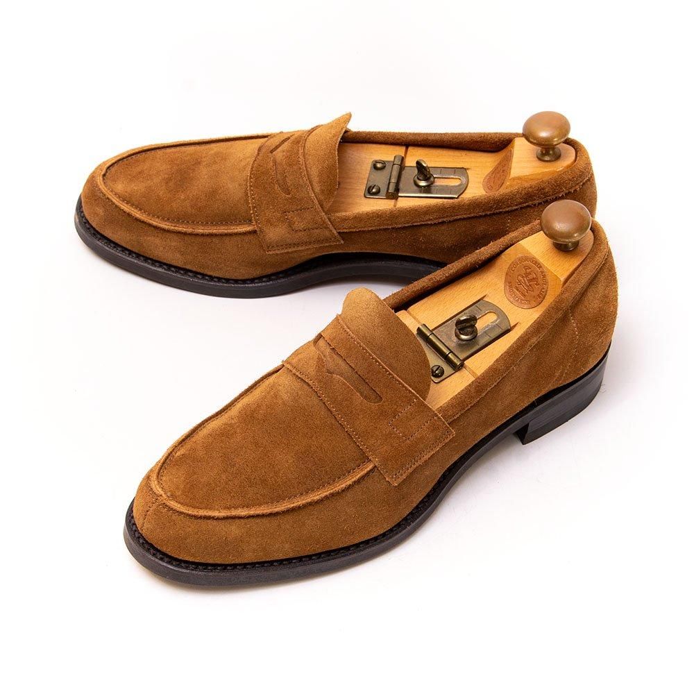 三陽山長 弥三郎 コインローファー ブラウン スエード サイズ7 - 中古