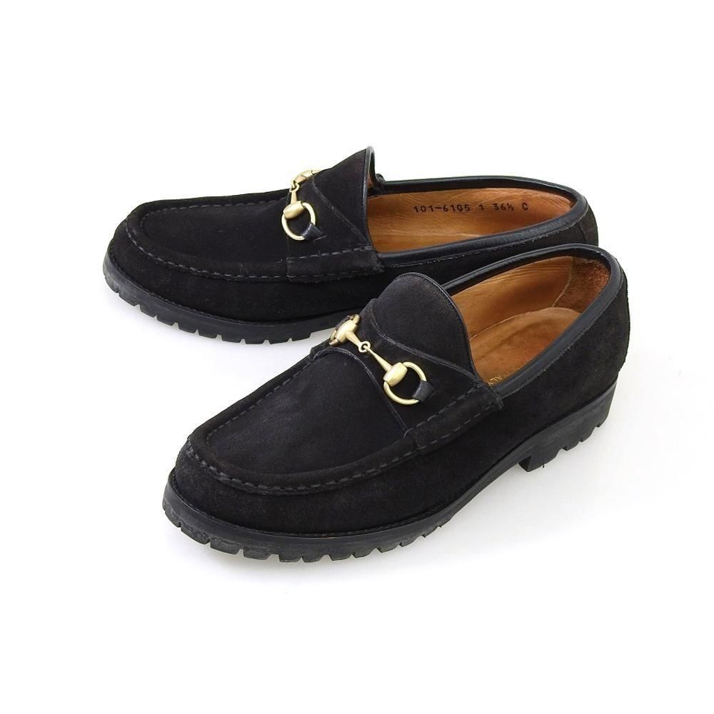 グッチ ホースビットローファー ブラック スエード レディース サイズ