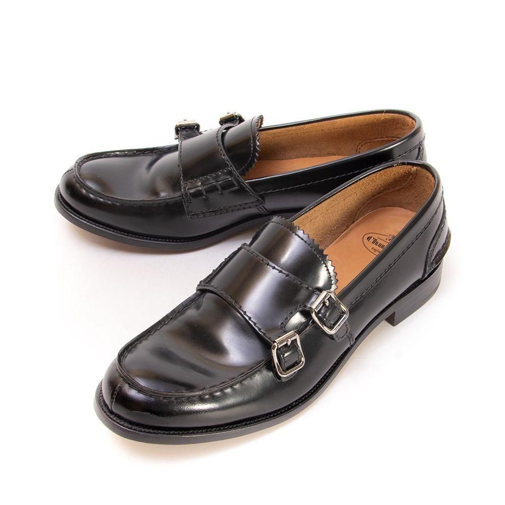 チャーチ ダブルモンク ローファー スリッポン ブラック レディース