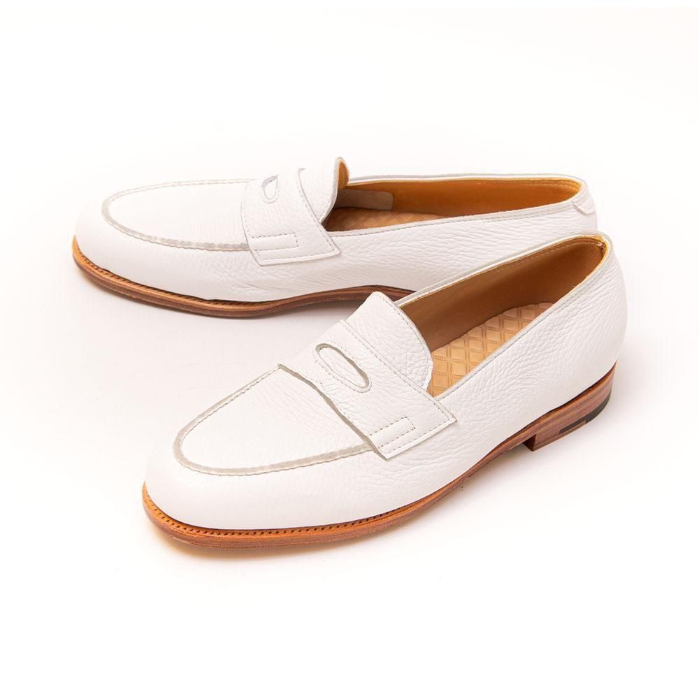 ジョンロブ LOPEZ(ロペス)コインローファー ホワイト ディアスキン