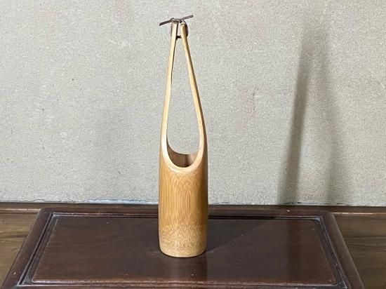 鶴首（削）花器 花入 竹筒 花桶