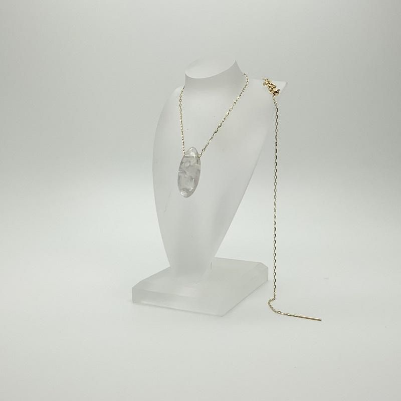 黒平産水晶 大珠 ペンダント K18チェーン 】 山梨県 黒平鉱山 黒平水晶