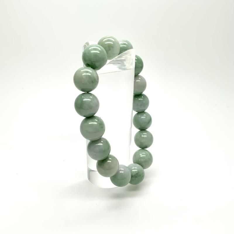 糸魚川翡翠 ブレスレット 13mm玉 】 糸魚川産翡翠 限定 一点物 天然石