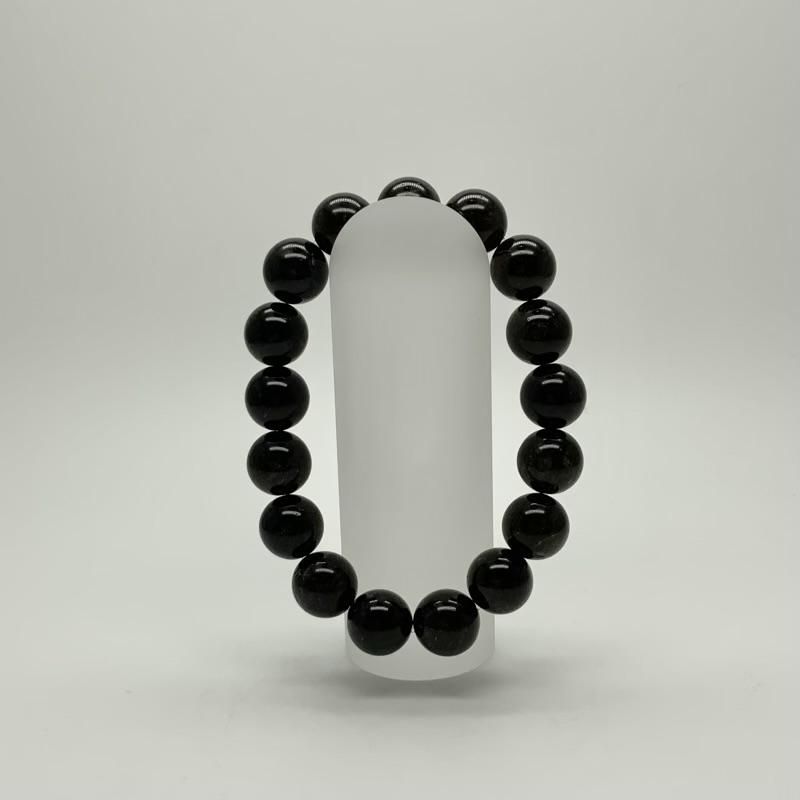 黒平産黒水晶 ブレスレット 12mm玉 】 モリオン 山梨県 黒平鉱山 黒平