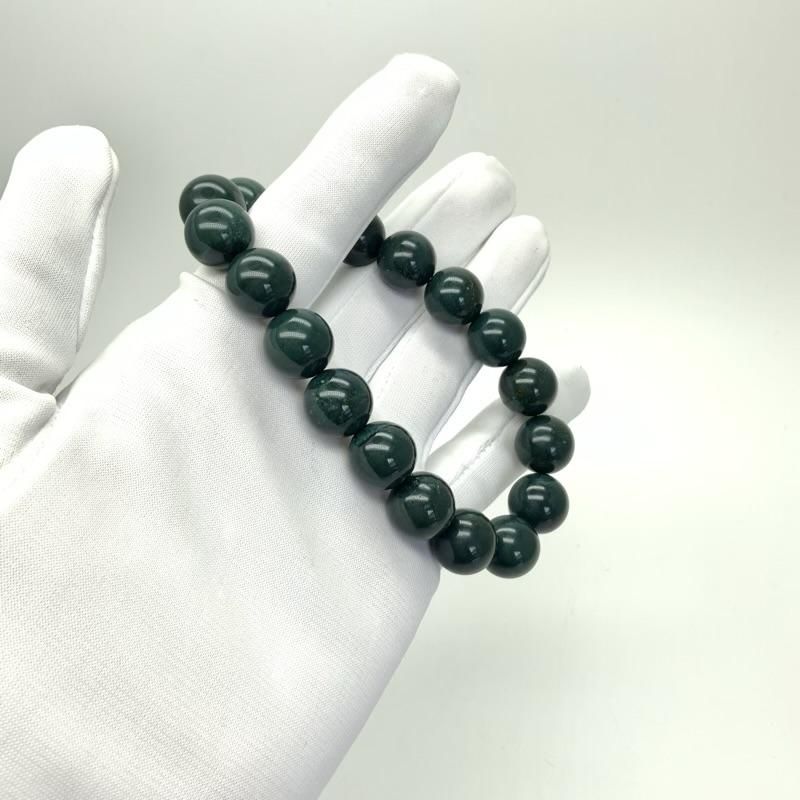 碧玉 AA 12mm ブレスレット 】 出雲石 国産 花仙山 青めのう 緑 限定品