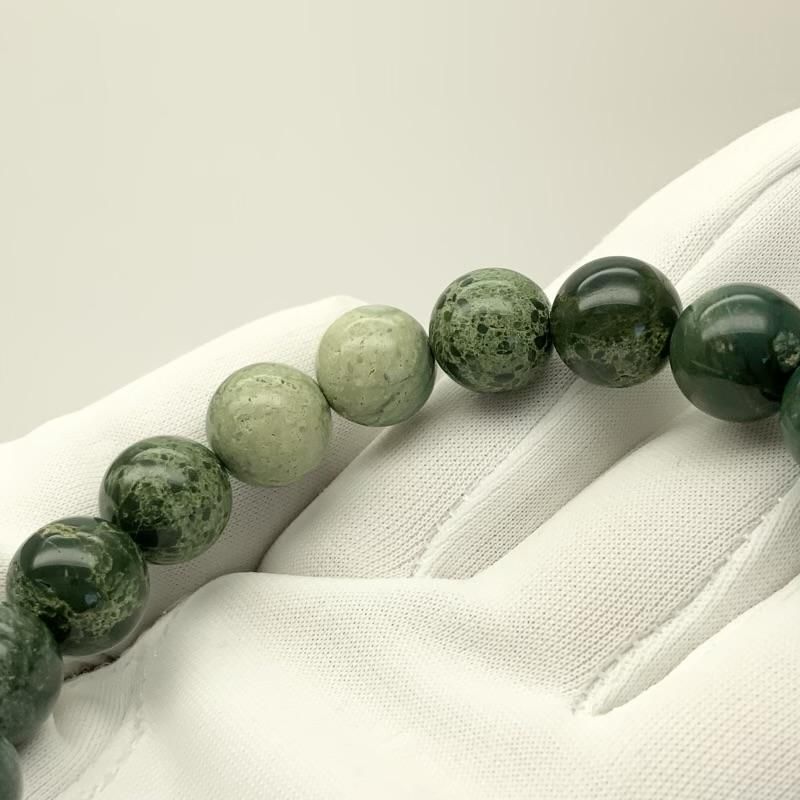 出雲石/碧玉 ブレスレット AA 10mm 】 出雲石 国産 花仙山 青めのう 緑