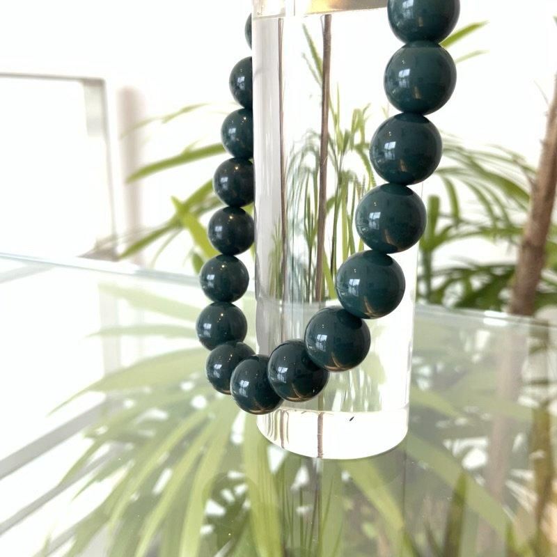 出雲石／碧玉 ブレスレット AA 10mm玉 】 出雲石 国産 花仙山 青めのう