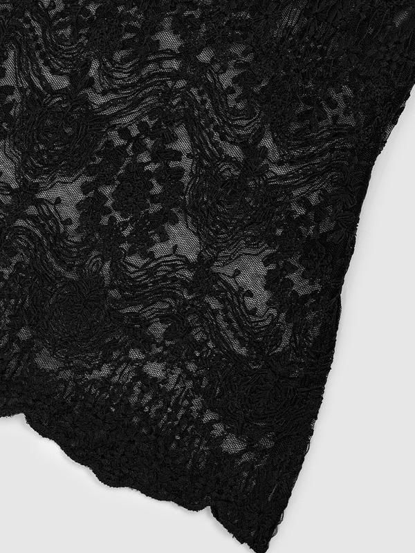 TULLE EMBROIDERY LACE HOODED BIG SHIRT - ReVoLuTioN