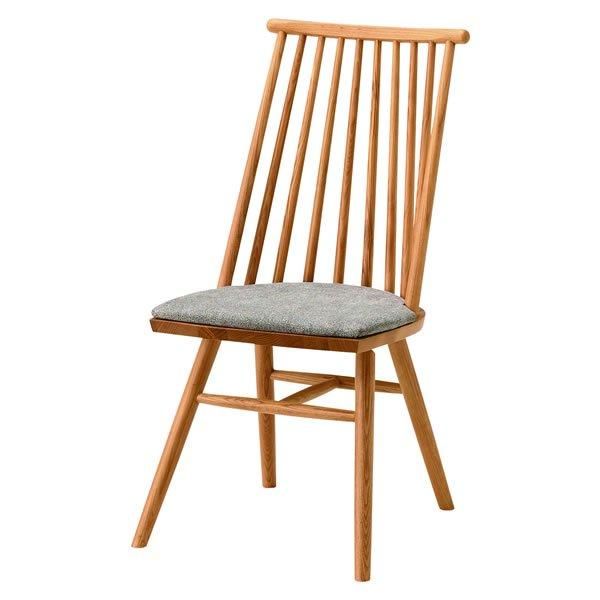 背面木製フレーム ダイニングチェア/アッシュ材布貼ウレタンフォーム