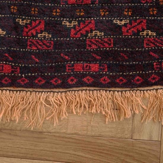 漆赤アフガニスタンバルーチ147×90cm【送料無料】 - inie japan