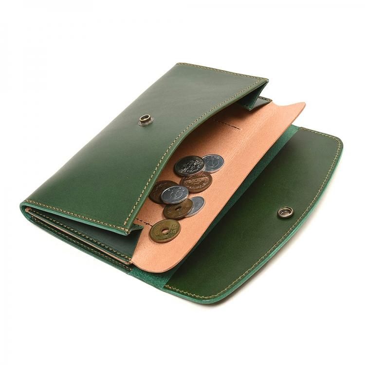 MOTO LW2D 手染めロングウォレット グリーン | 販売店 | (有)シューズ