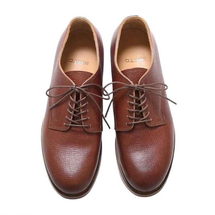 MOTO 2152 クロスハッチコードバンプレーントゥシューズ (ブラウン)