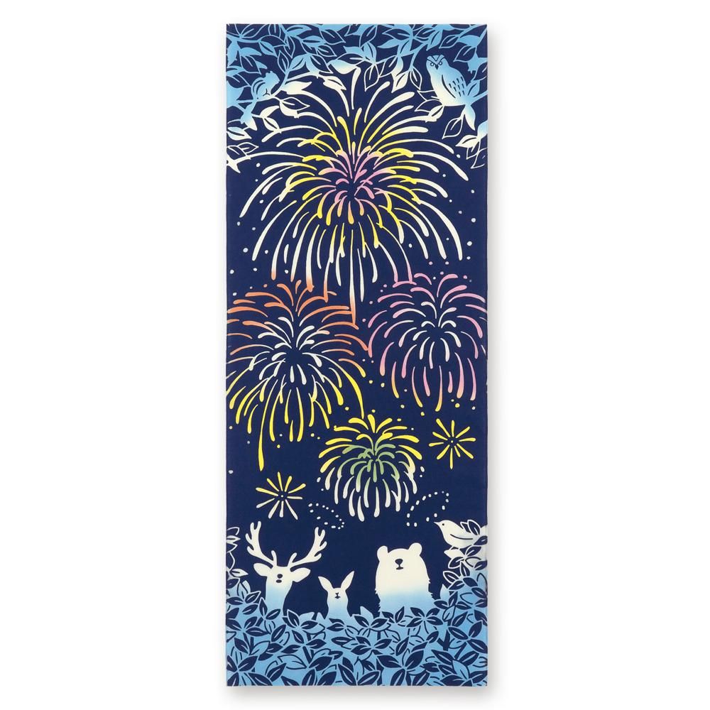森の花火｜手ぬぐい｜【Kenema】花火｜JIKAN STYLE（ジカンスタイル