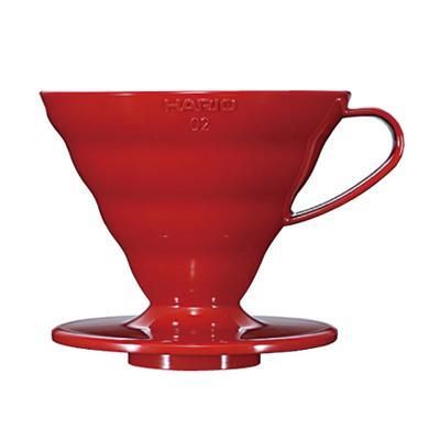 コーヒー器具】HARIO ハリオ V60透過ドリッパー02 1～4杯用 レッド