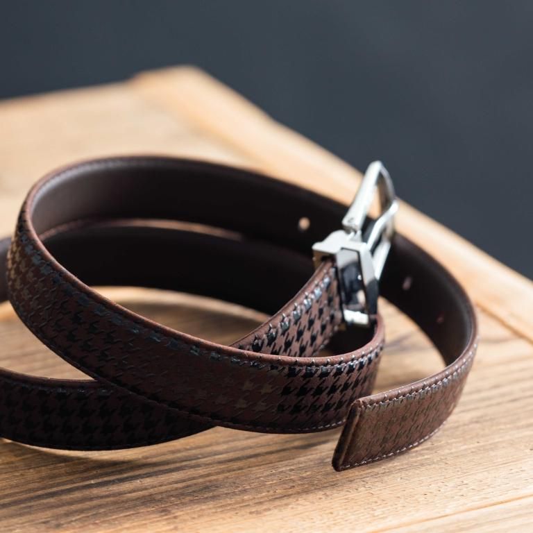 隼人 H-30ベルト［濃茶地×黒漆］：印傳屋公式オンラインショップ｜INDEN-YA