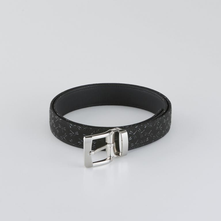 B30ベルト［黒地×黒漆×とんぼ］：印傳屋公式オンラインショップ｜INDEN-YA