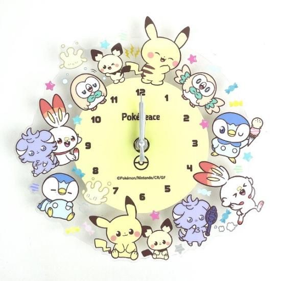 ポケットモンスター アクリル壁掛け時計 ポケピース クロック インテリア