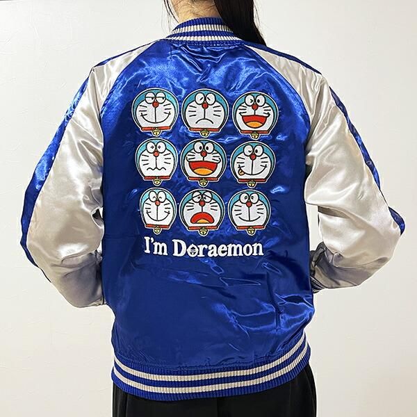 ドラえもん 刺繍スカジャン(L) ブラック×シルバー ブルゾン アパレル