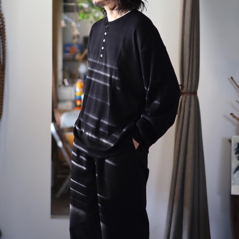 ULTERIOR】C/CASH HONEYCOMB HENLEY-NECK TOP - HUUKU