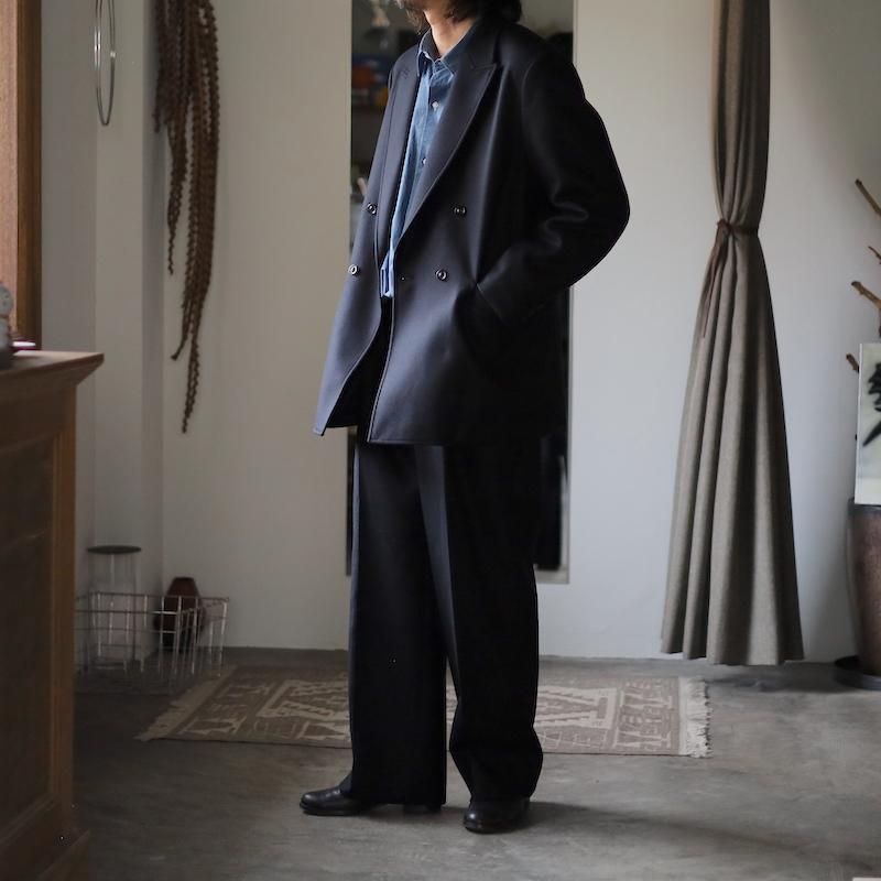 ULTERIOR】SUPER FINE LIGHT MELTON TUCKED TROUSERS - HUUKU