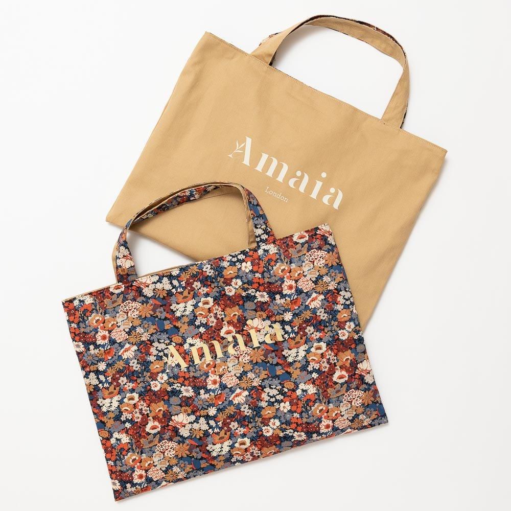 Amaia Kids - Liberty Camel/Navy bag アマイアキッズ - リバティ