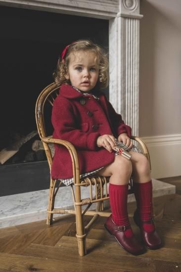 Amaia Kids - Razorbil coat - Burgundy アマイアキッズ - ウールコート