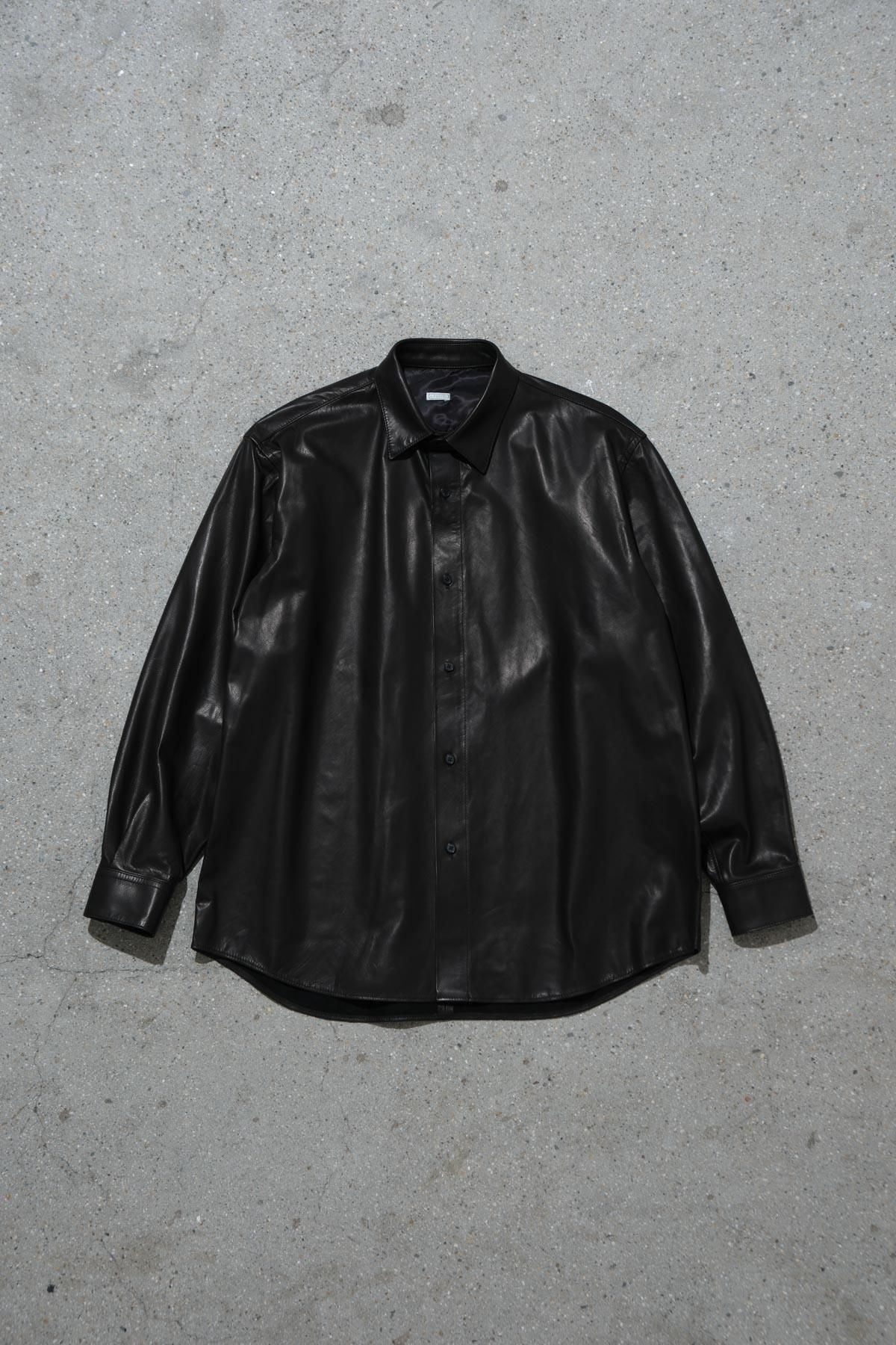 A.PRESSE / Leather Regular Collar Shirt（25SAP-02-01H） - IMA:ZINE