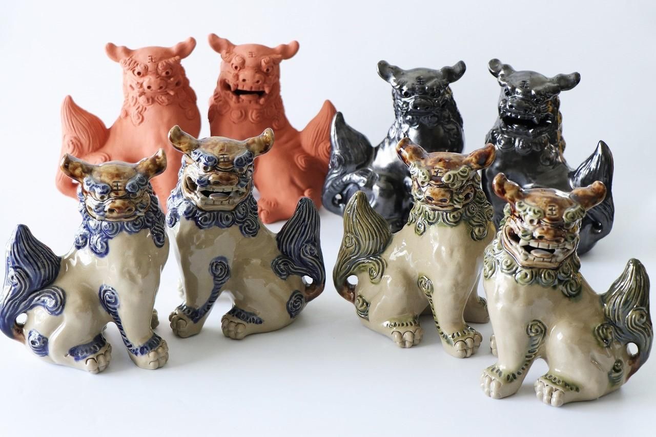 横向17㎝獅子 - 育陶園 やちむんの窯元｜沖縄の陶器 和食器などの