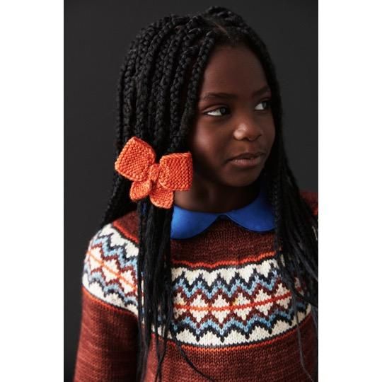 Misha&Puff / Medium Puff Bow - Red Flame