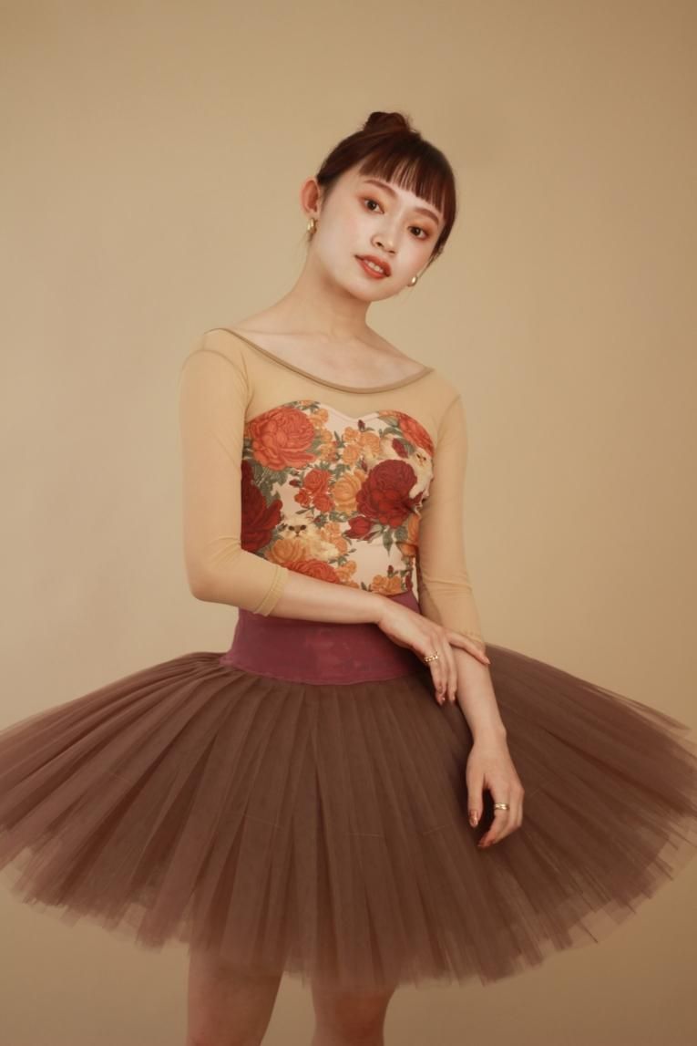 Peony cats】Sleeve design - Balletwear brand unoa