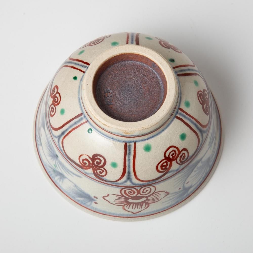 ③干支 紅安南茶碗（春駒・松地文） 楽山窯 - 茶道具・抹茶通販