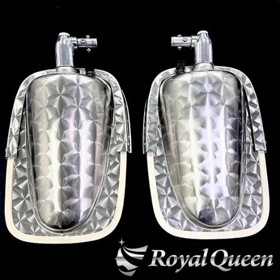 送料無料】【熱線ヒーター付 復刻版 五光ミラー ステンレス製 ウロコ柄