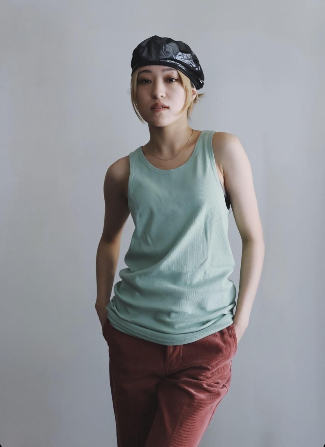 OVERNEATH：RIB NO-SLEEVE TOP - SAGE GREEN - ORANN ONLINE SHOP