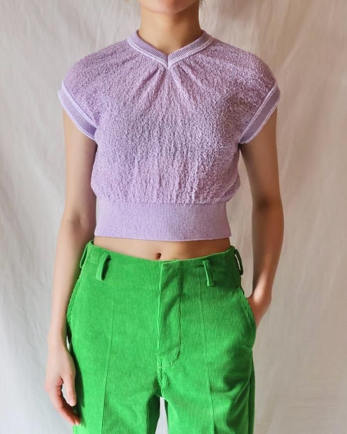 FUMIKA UCHIDA： KNITTED VEST - PURPLE - ORANN ONLINE SHOP