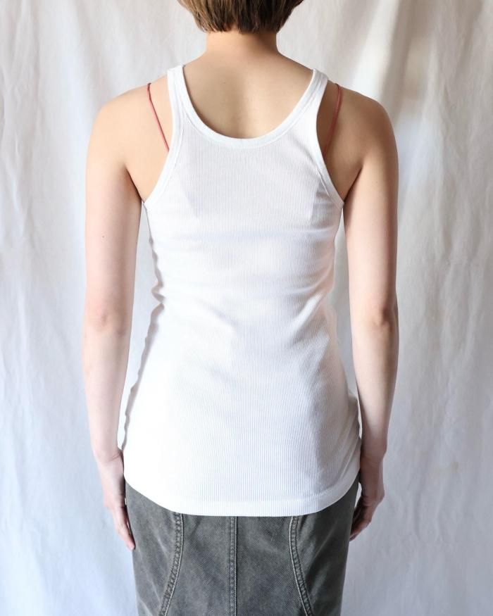 OVERNEATH：RIB TANK TOP - WHITE - ORANN ONLINE SHOP
